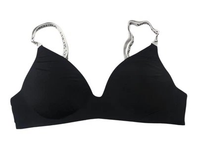 Camiseta Victoria's Secret 34B para mujer sujetador inalámbrico ligeramente forrado negro blanco Foto 1 de 4