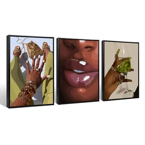 Black Girl Wall Art African Woman Canvas Wall Decor American Black Women Wall... - Picture 1 of 7