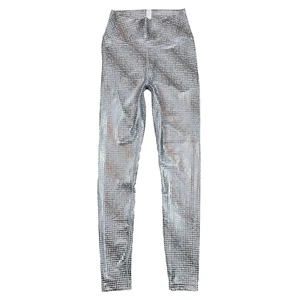 PELOTON Show Up Digital Foil Silver Metallic High-Waist Legging Full-Length MED - Bild 1 von 7