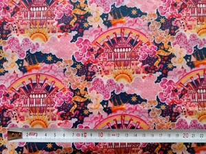 Remnant ORGANIC TUDOR DREAM PInk - Liberty Tana Lawn Cotton Approx 44 x 14 cm - Picture 1 of 3