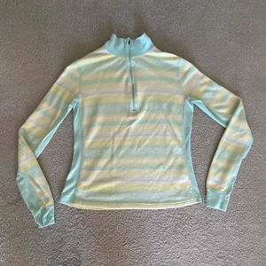 Dakini Fair Isle 1/4 Zip Size Medium M Merino Wool Base Layer Thumb Holes EUC - Picture 1 of 7