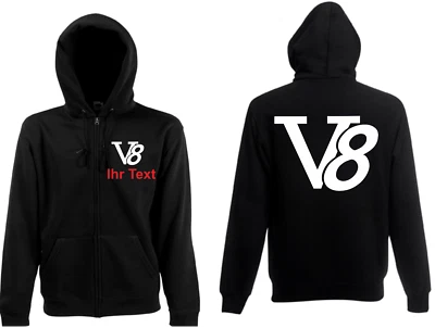 Hooded Jacket V8 Name / Brand US Car Truck Big Block Classic Car Hot Rod - Image 1 of 2