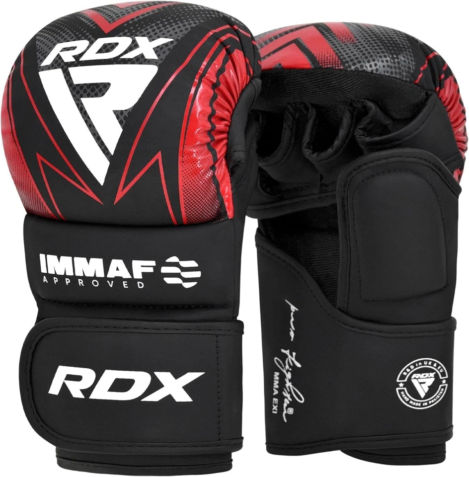 Guantes de agarre de sparring aprobados por RDX IMMAF guantes de MMA de palma abierta ventilados Foto 1 de 4