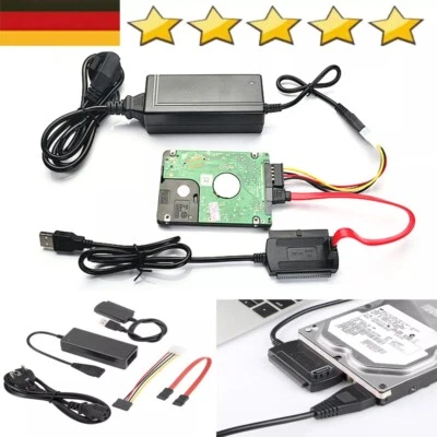 IDE SATA Adapter Kabel zu USB 2,5" 3,5" Festplatte Laufwerk HDD SSD EU Stecker - Bild 1 von 4