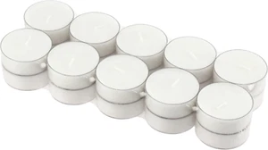 20 candele da tè bianche non profumate mega oversize tazza trasparente con 9 ore - Foto 1 di 12
