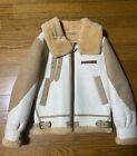 AVIREX B-3 Leather Jacket Mouton Flight Jacket Vintage Sheepskin size M Rare