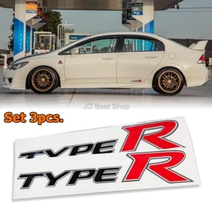 JDM Style Type R Side & Rear Sticker Set 3pcs For Honda FD Sports Black Outline - Bild 1 von 8