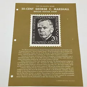 1967 20¢ George Marshall Statesman & Solider Commemorative Postage Stamp FDC Ad - Picture 1 of 5