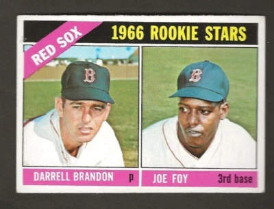 1966 Topps #456 RED SOX ROOKIE STARS, DARRELL BRANDON, JOE FOY, NO Creases, EX - Image 1 of 2