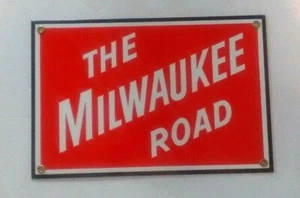 MILWAUKEE ROAD RR PORCELAIN SIGN METAL RAILROAD SIGN - Picture 1 of 1