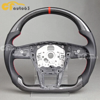 Real Carbon Fiber Steering Wheel For Audi A6 A7 RS6 RS7 S6 S8 Q7 Q8 2019+ - Image 1 of 4