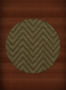 Green Transitional Hand Hooked Stripes Chevrons Zig Zags Area Rug Striped DV4 - Picture 1 of 12