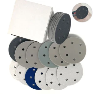 125mm Hook and Loop Foam Sanding Discs 5'' 6 Holes Orbital Sander Sponge Pads - Picture 1 of 5