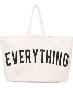Canvas Tote Bag - XL Shopping Beach Bag Reusable Groceries 28x8x16- Natural - Picture 1 of 6