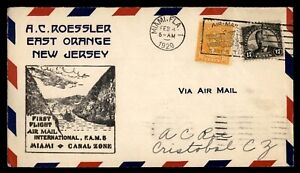 MayfairStamps US First Flight 1929 Florida Miami to Cristobal Canal Zone FAM 5 C