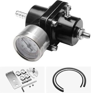 Adjustable Fuel Pressure Regulator With Gauge Hose 0-140 PSI Universal 6AN FPR - Picture 1 of 8