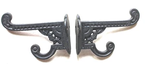 Vintage Victorian Cast Iron Wall Shelf Brackets Pair Small 3 5/8" length - Picture 1 of 4