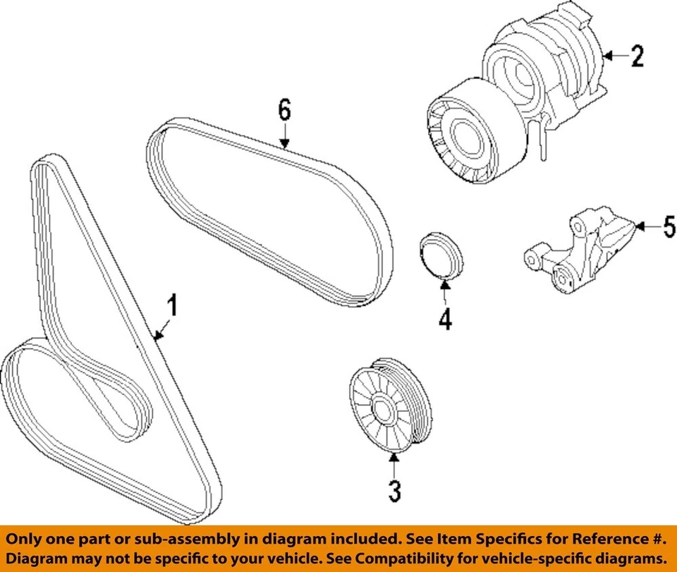 BMW OEM 08-19 550i GT xDrive Cooling Belts Pulleys-Ac Belt 11287631825 - Image 1 of 1