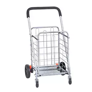 Foldable shopping cart, holds up to 66 lbs, with swivel casters - Picture 1 of 5
