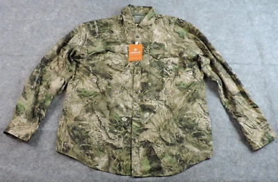 Nomad Mens XL Stretch Camo Mossy Oak Elements Hybrid Long Sleeve Button Shirt - Image 1 of 4