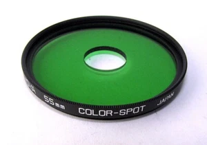 Vintage 55mm Hoya Photo Filter Green Color-Spot Color Correction - Picture 1 of 2