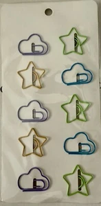 Nuevos lindos clips de papel ~ 2 variedades ~ ESTRELLAS Y NUBES ~ ¡Envío rápido! - Imagen 1 de 1