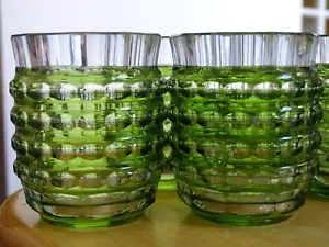 VINTAGE SIX CORDIALS GLASSES CRYSTAL VAL ST LAMBERT GREEN MOUSSE - Picture 1 of 9