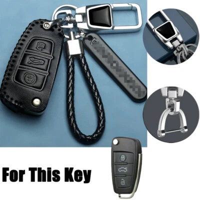 Leather Car Key Case Cover For Audi A3 S3 A4 S4 RS4 A6 S6 RS6 Q5 Q7 TT RS R8 A1 Foto 1 de 4