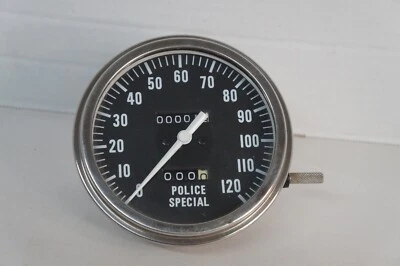 Police Special Speedometer w/ 1:1 Ratio for Harley Davidson 4" NOS Custom Chrome - Image 1 of 3