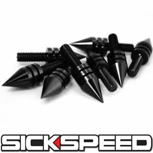 6PC BLACK BILLET ALUMINUM MOTORCYCLE SPIKED BOLT SCREW FOR WINDSCREEN C