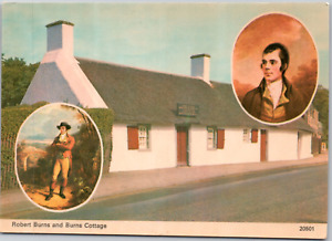 Robert Burns and Burns Cottage Nasmyth Ayr Wielka Brytania Vintage Pocztówka