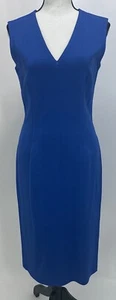 ⭐️ Yigal Azrouel Midi Sleeveless Sheath Dress Blue Size 8 - Picture 1 of 10