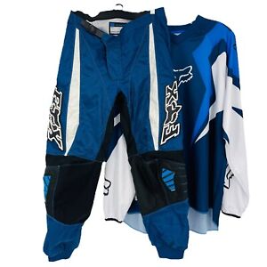 Fox Racing 180 Pants + Shirt Blue Motocross Off Road Dirt Bike ATV Mens 36 XXL