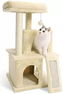 33'' Cat Tree Multi-Level Activity Cat Tower with Sisal Posts for Adult Cats - Picture 1 of 6