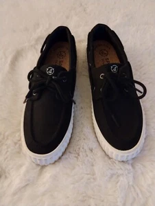 Sperry Women's Memory Foam Seacycled Boat Shoes Black & White Shoes Size 6.5 - Picture 1 of 5