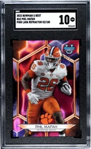 2023 Bowman U Best 62 Phil Mafah SGC 10 Pink Lava /100 Refractor RC Auto Clemson - Bild 1 von 1