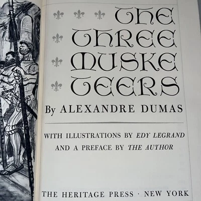1953 Heritage Press THE THREE MUSKETEERS Dumas  ILLUSTRATED Edition Slipcover - Image 1 of 4