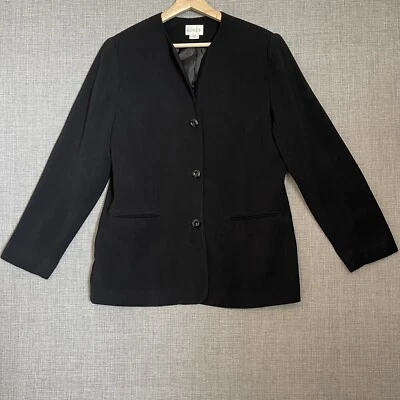 Vintage Koret Blazer Women's 12  Black Long Sleeve Shoulder Pads - Image 1 of 4