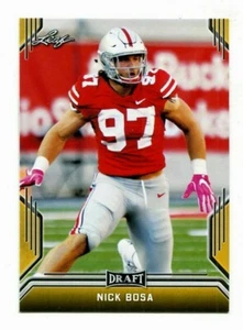 NICK BOSA 2019 LEAF DRAFT "1ST EVER PRINTED" GOLD PARALLEL ROOKIE CARD! BUCKEYES - Picture 1 of 1