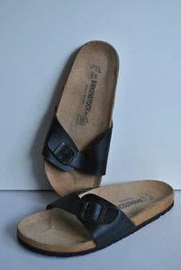 Black vegan one strap women Madrid slider sandals size 7 (EUR 41) Birkenstock - Picture 1 of 7