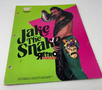 Carpeta WWF Jake The Snake Roberts 1990 2 bolsillos 3 anillos lucha libre wwe wcw ecw Foto 1 de 3