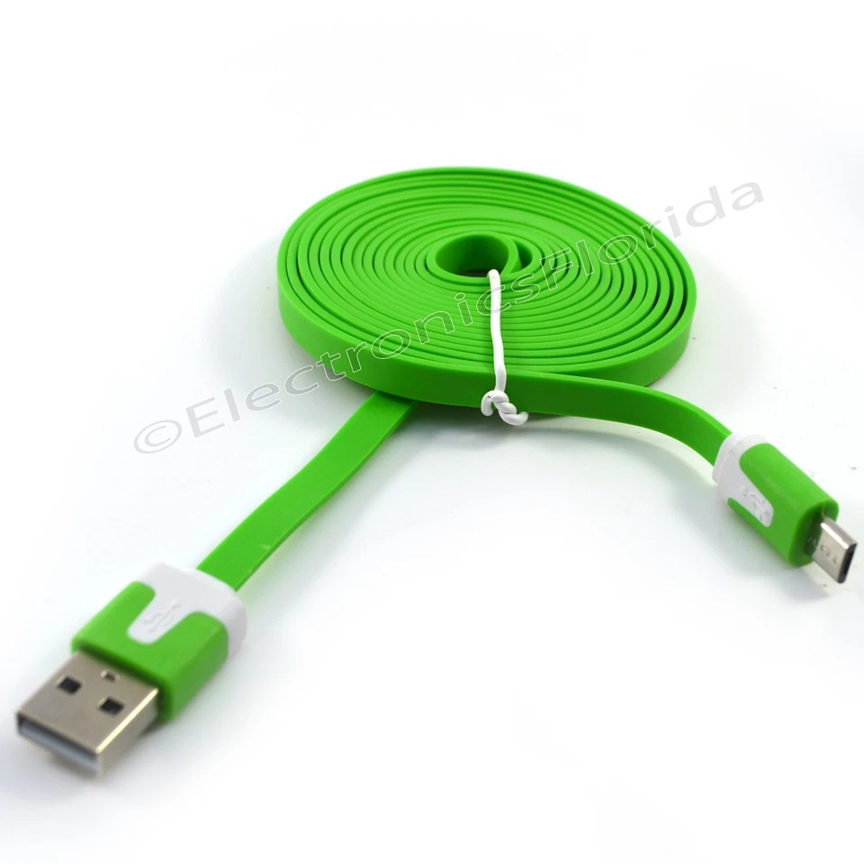 LOT Flat Regular Micro USB Data Sync Cable Cord 3,5,10FT for Android Phones  - Image 1 of 1