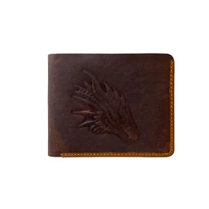 Portefeuille tête de dragon en cuir Balona (marron) neuf dans sa boîte !! - Photo 1/4