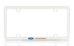 Ford Performance UV Printed White Plastic Thin Rim License Plate Frame Holder - Picture 1 of 4