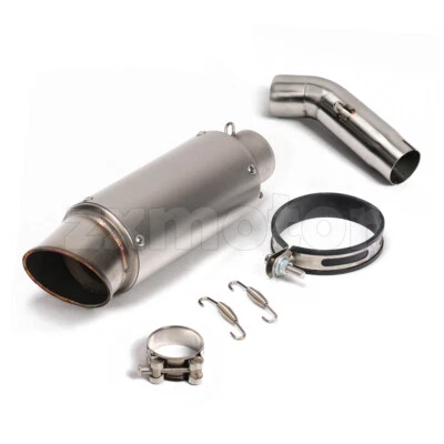 Motorcycle Exhaust Link Pipe For Suzuki GSXR 600 750 11-23 Slant Tips Muffler  - Image 1 of 4