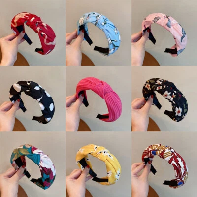 Wide  Soft Headband Women Girls Floral Alice band  hair bands UK - Image 1 of 3