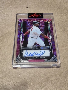 2025 LEAF SPECTACULAR MANNY RAMIREZ Scope AUTO 4/4  METAL AUTOGRAPH ON CARD - Picture 1 of 2