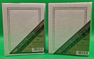 (2) Mini-Max Photo 100 Pocket 4x6 Photo Albums, White Pioneer Brand New Unused  - Image 1 of 4