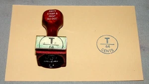 Canada Post  Postal Service Official Rubber .64 cents Wood Postal Due Seal Stamp - Picture 1 of 1