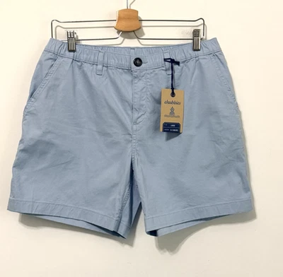 Pantalones Cortos Chubbies Para Hombre L The Altitudes 5.5” Verano Preppy Elástico Sarga Azul NUEVO Foto 1 de 4